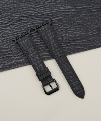 Black Shark Leather Apple Watch Band