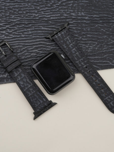 Black Shark Leather Apple Watch Band