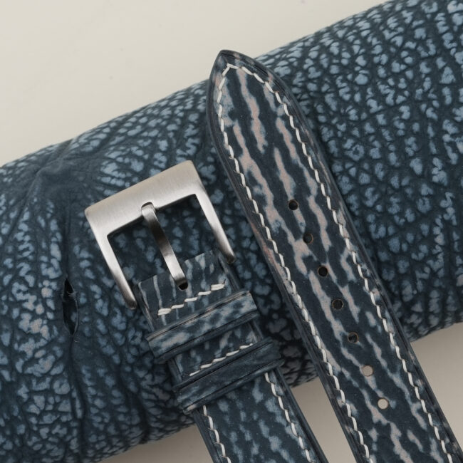 Jean Blue Shark Leather Watch Strap