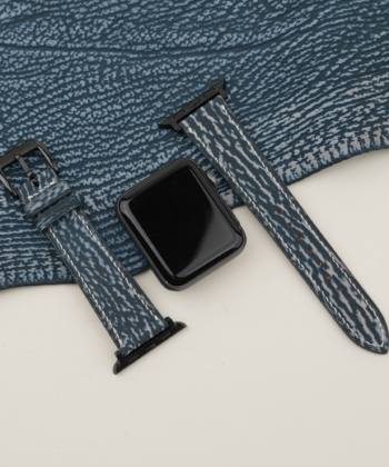 Jean Blue Shark Leather Apple Watch Band