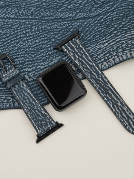 Jean Blue Shark Leather Apple Watch Band