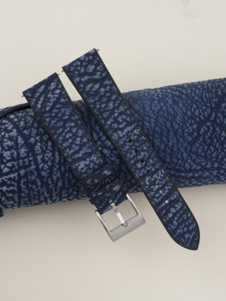 Dark Blue Shark Leather Watch Strap