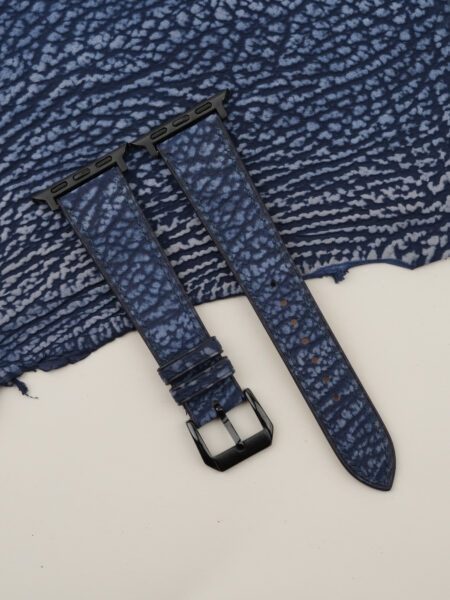 Dark Blue Shark Leather Apple Watch Band