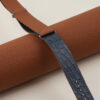 NATO Golden Togo Lining Jean Blue Alligator Round Scales Leather Watch Strap