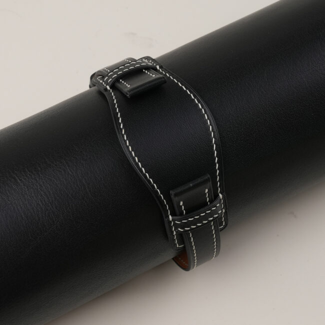 Black Vachetta Leather Bund Strap