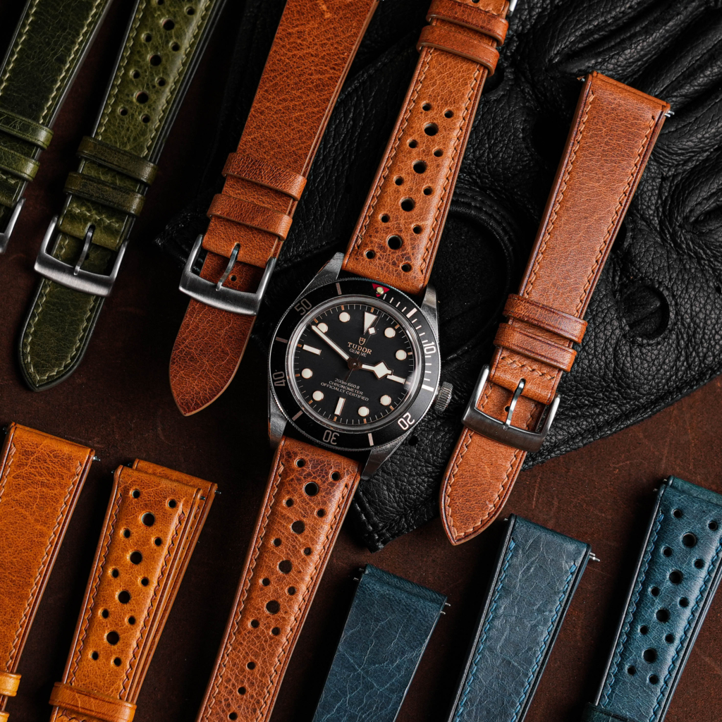 waxed leather watch strap