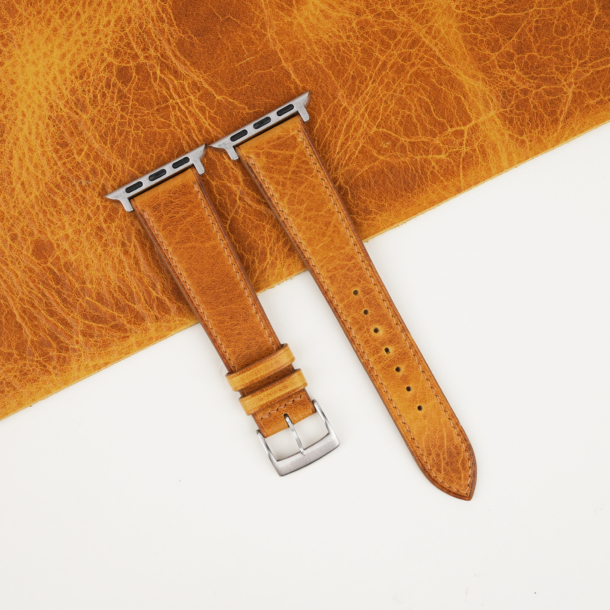 whiskey waxed badalassi carlo leather apple watch band