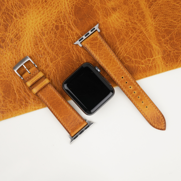 whiskey waxed badalassi carlo leather apple watch band