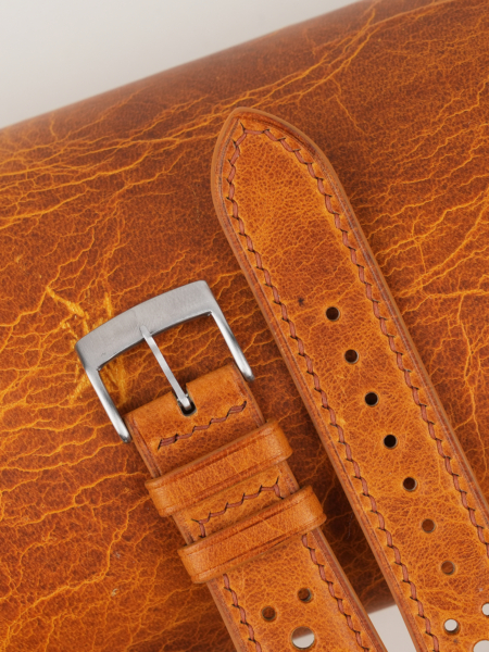 Rally Whiskey Waxed Leather Watch Strap