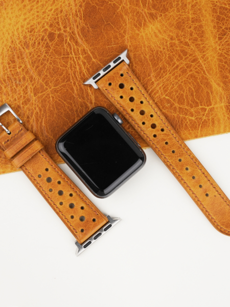 Rally Whiskey Waxed Badalassi Carlo Leather Apple Watch Band