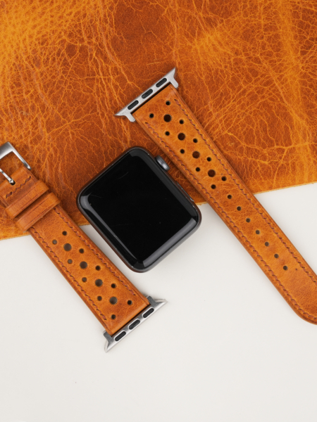 Rally Whiskey Waxed Leather Apple Watch Band
