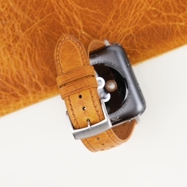 rally whiskey waxed badalassi carlo leather apple watch band