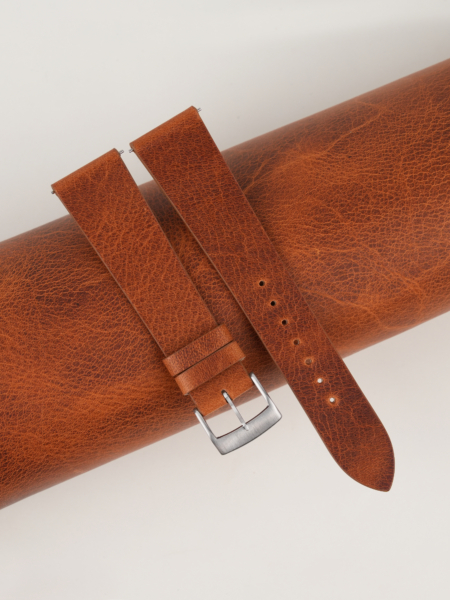 Vintage Golden Brown Badalassi Carlo Waxed Leather Watch Strap