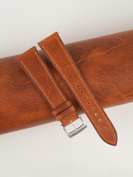 Golden Brown Badalassi Carlo Waxed Leather Watch Strap
