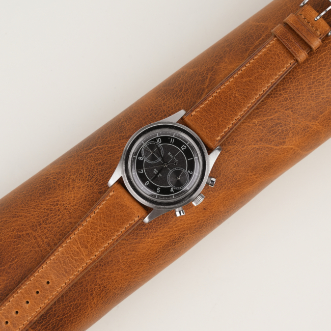 Golden Brown Badalassi Carlo Waxed Leather Watch Strap