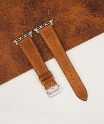 Golden Brown Waxed Badalassi Carlo Leather Apple Watch Band