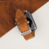 Golden Brown Waxed Badalassi Carlo Leather Apple Watch Band