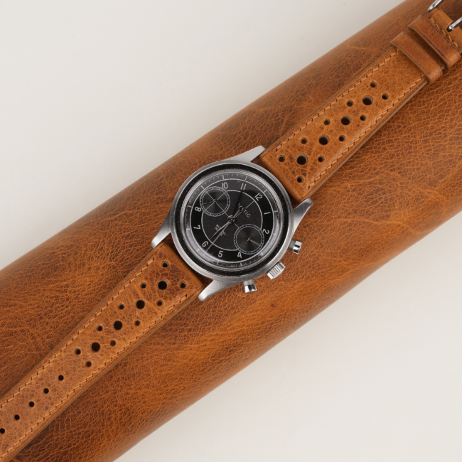 Rally Golden Brown Badalassi Carlo Waxed Leather Watch Strap