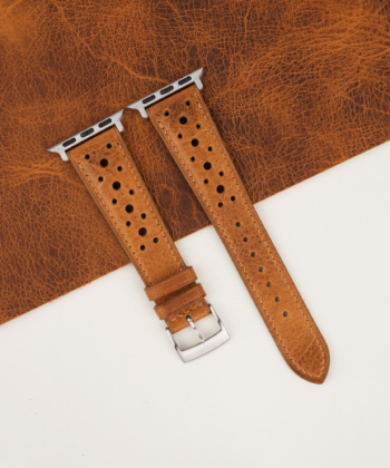 Rally Golden Brown Waxed Badalassi Carlo Leather Apple Watch Band