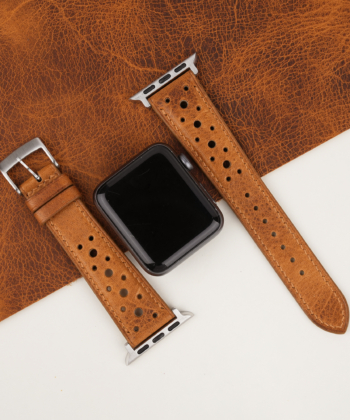 Rally Golden Brown Waxed Badalassi Carlo Leather Apple Watch Band