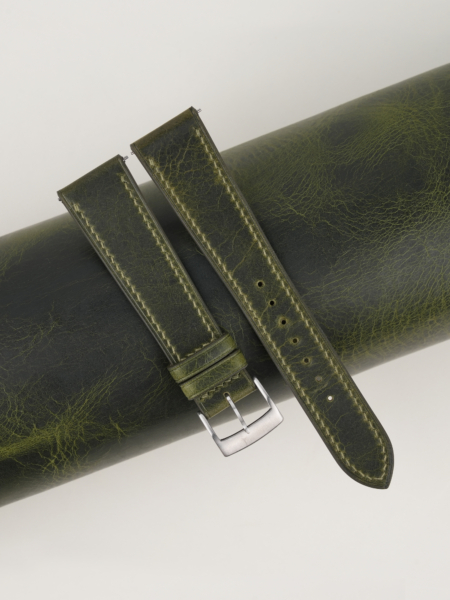 Olive Waxed Badalassi Carlo Leather Watch Strap