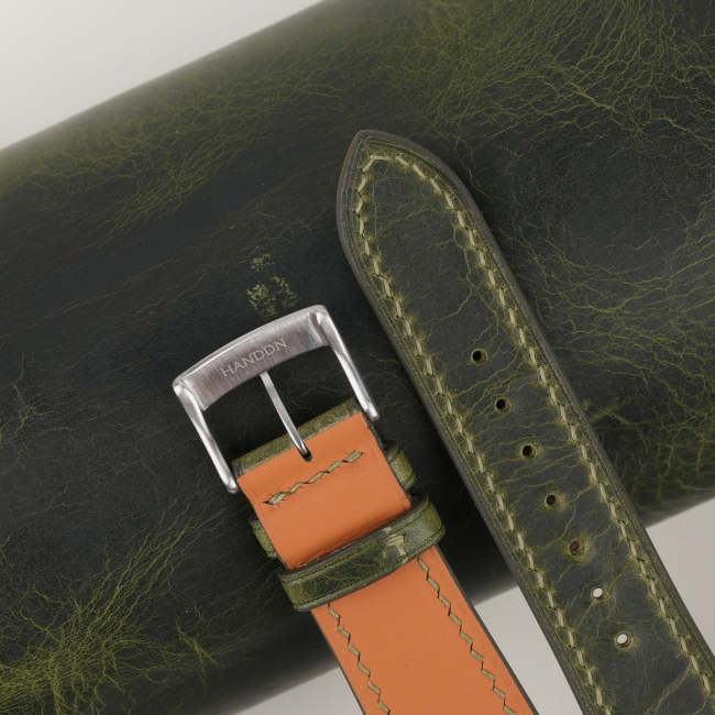 Olive Waxed Leather Watch Strap