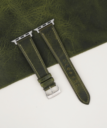 Olive Waxed Badalassi Carlo Leather Apple Watch Band