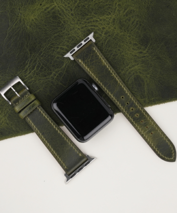 Olive Waxed Leather Apple Watch Band