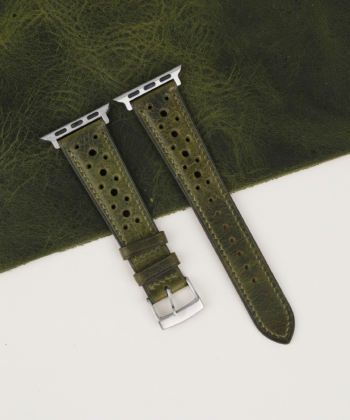 Rally Olive Waxed Badalassi Carlo Leather Apple Watch Band