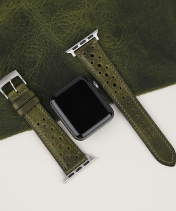 Rally Olive Waxed Leather Apple Watch Band