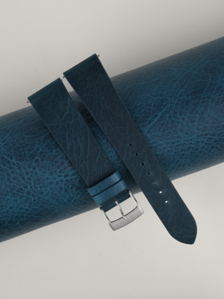Vintage Dark Aqua Blue Waxed Badalassi Carlo Leather Watch Strap