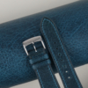 Dark Aqua Blue Waxed Leather Watch Strap