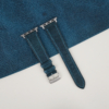 Dark Aqua Blue Waxed Badalassi Carlo Leather Apple Watch Band