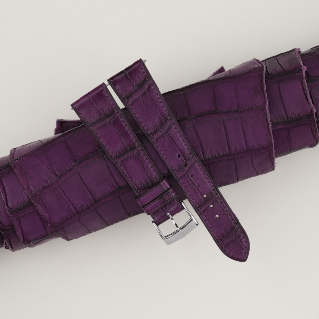 Purple Alligator Leather Watch Strap