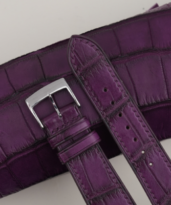 Purple Alligator Leather Watch Strap