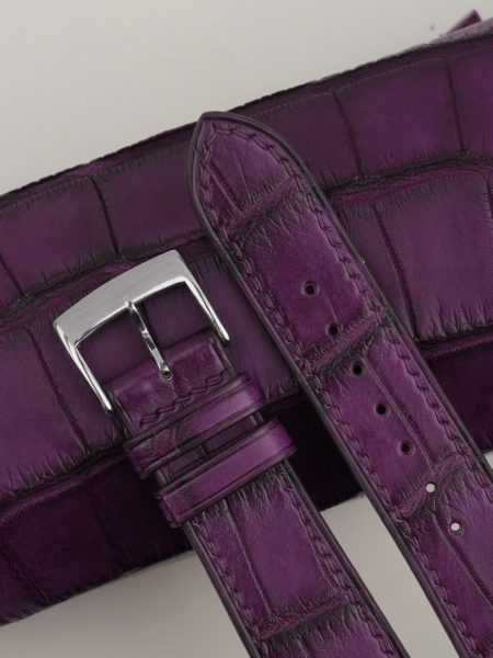 Purple Alligator Leather Watch Strap