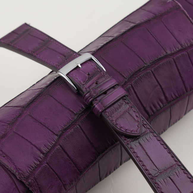 Purple Alligator Leather Watch Strap