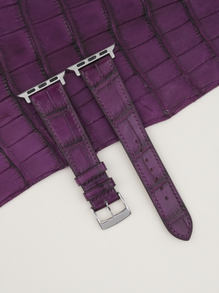 Purple Alligator Leather Apple Watch Band
