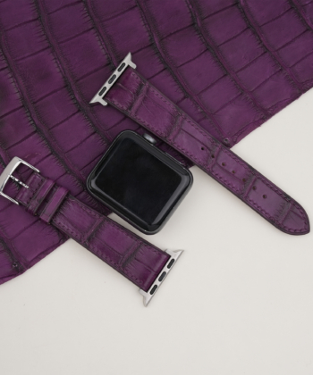 Purple Alligator Leather Apple Watch Band