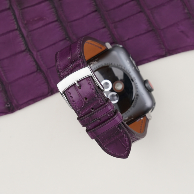 Purple Alligator Leather Apple Watch Band