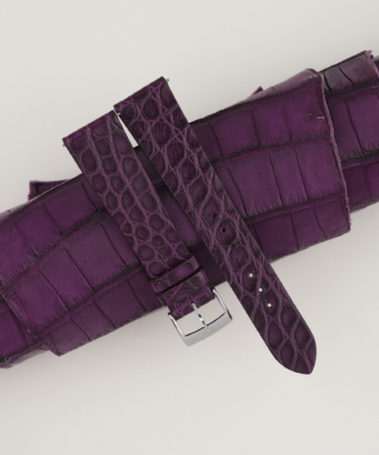 Vintage Purple Alligator Round Scales Leather Watch Strap