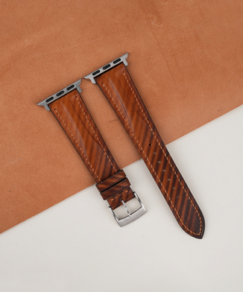 Patina Brown Slash Vachetta Leather Apple Watch Band