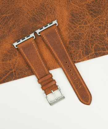 Golden Brown Waxed Badalassi Carlo Leather Apple Watch Ultra Band