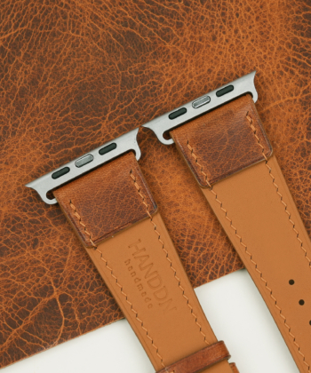 Golden Brown Waxed Badalassi Carlo Leather Apple Watch Ultra Band