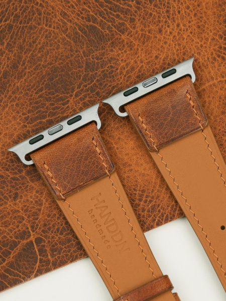 Golden Brown Waxed Badalassi Carlo Leather Apple Watch Ultra Band