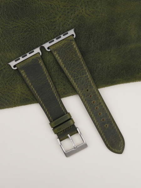 Olive Waxed Badalassi Carlo Leather Apple Watch Ultra Band