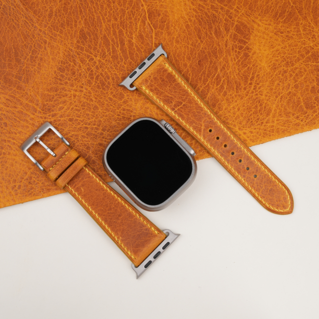 Whiskey Waxed Badalassi Carlo Leather Apple Watch Ultra Band