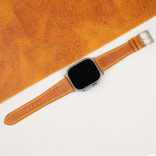 Whiskey Waxed Badalassi Carlo Leather Apple Watch Ultra Band