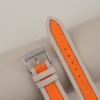 Orange Canvas Folded Edge Pearl White Epsom Watch Strap