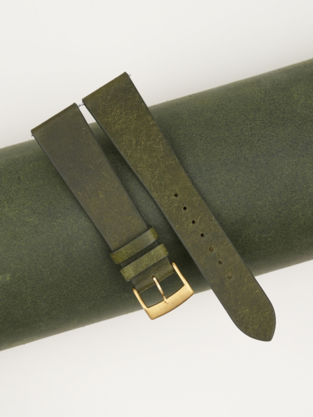 Vintage Dark Olive Pueblo Badalassi Carlo Leather Watch Strap